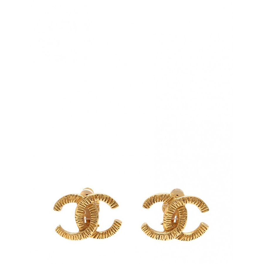 自营【中古】chanel 香奈儿 双c标志复古耳夹(金属) 金色(ab)(二手)