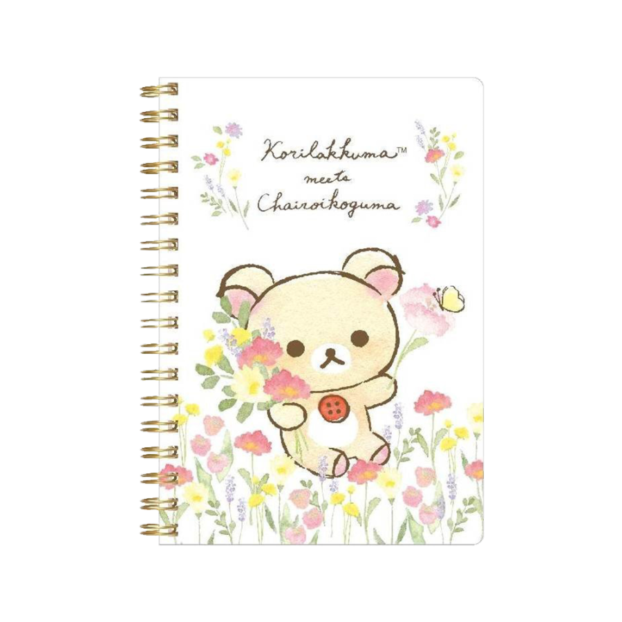 自营rilakkuma 轻松熊 可爱卡通封面b6线圈笔记本 白色 1本