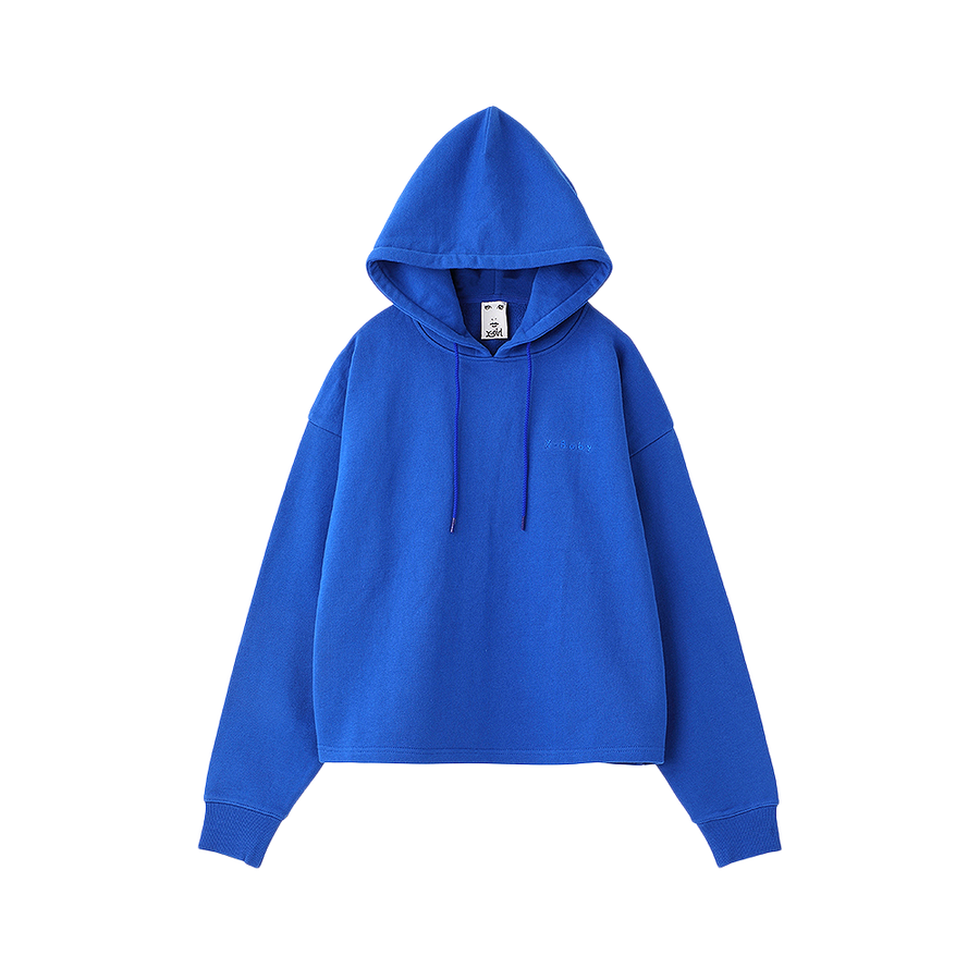 自营x-girl x-baby抽绳帽兜长袖卫衣 蓝色 2