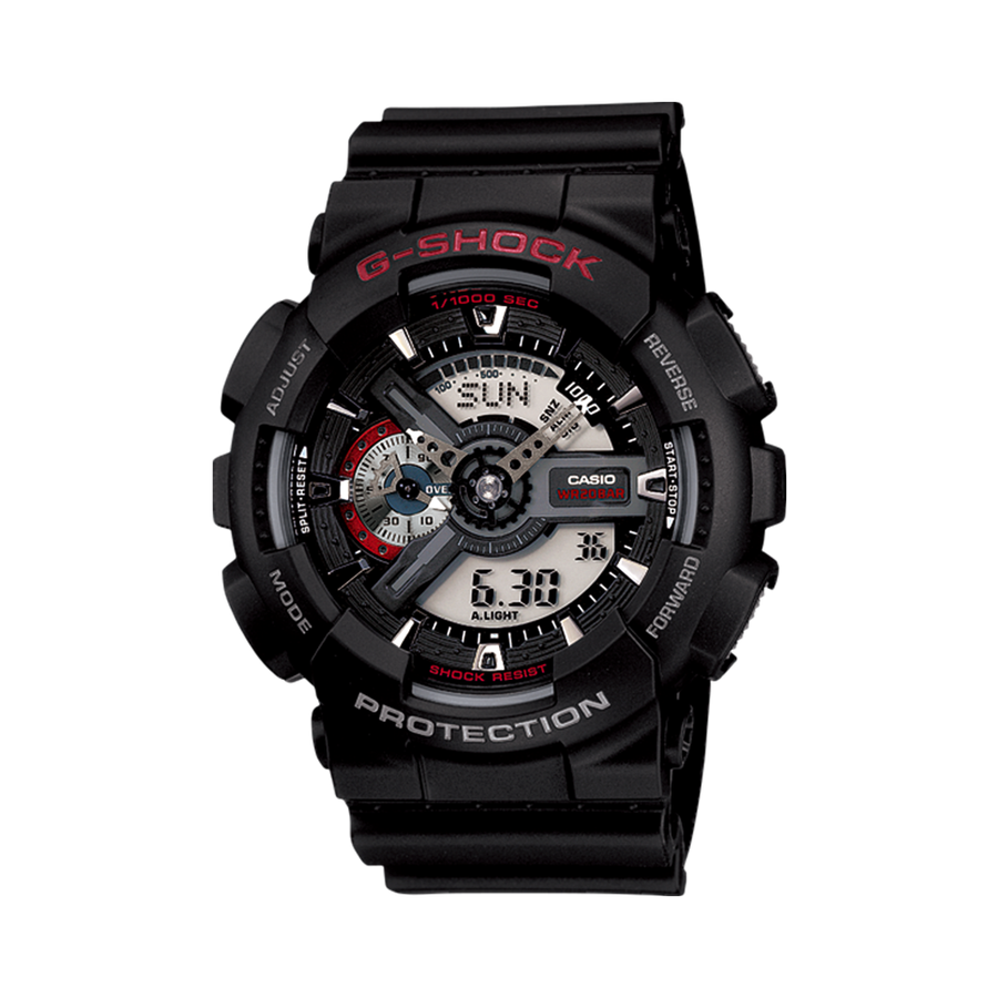 自营casio 卡西欧 g-shock男士防水黑红电子表ga-110-1ajf 1块