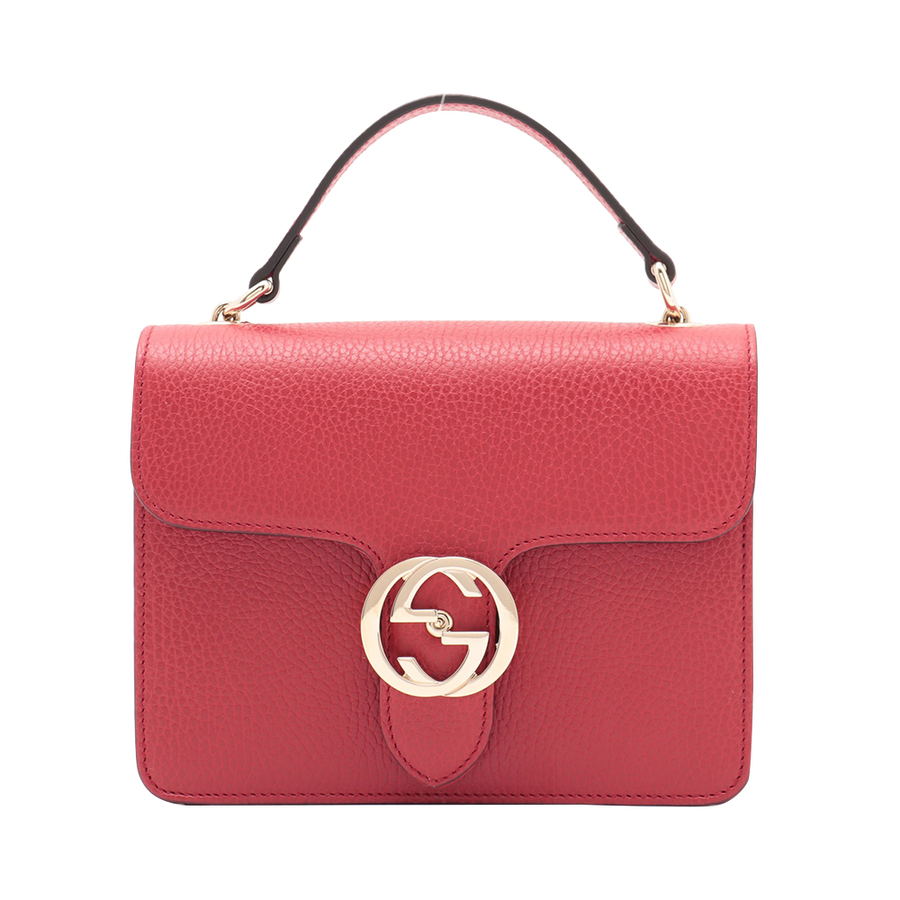 【古着】gucci 古驰 interlocking系列双g金扣开合链条挎包(皮革)