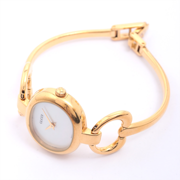 【古着】gucci 古驰 白贝母表盘女士石英腕表(镀金) 贝壳表盘(b)(二手