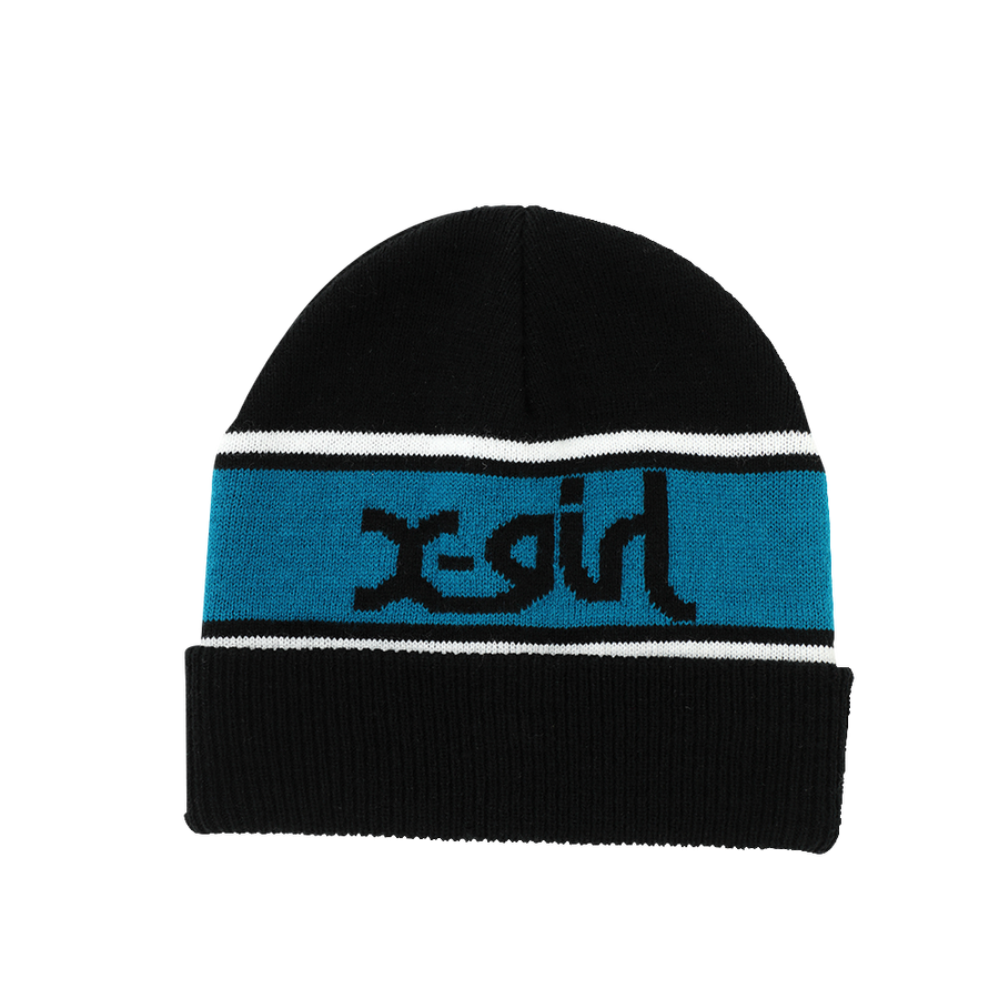 x-girl logo针织帽 黑色 均码