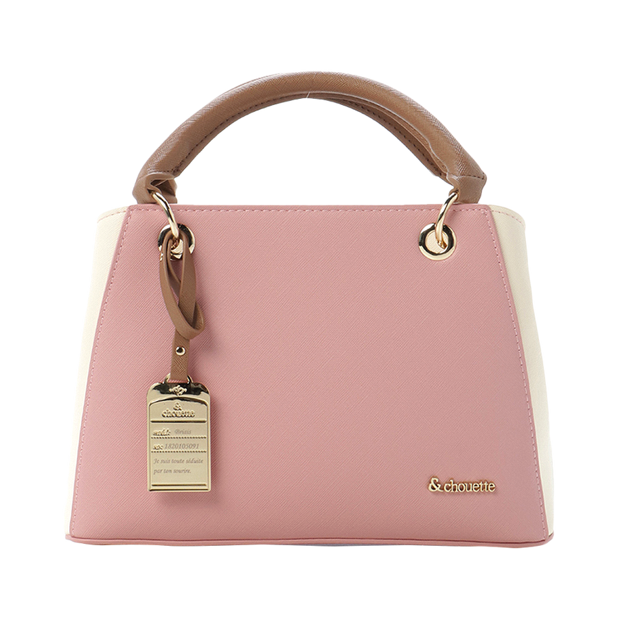 & chouette 双色新款翻盖柔软手提包 小号 粉色