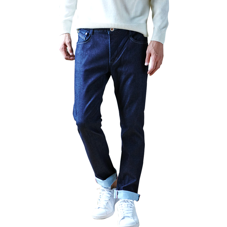 edwin 男款运动风修身锥型牛仔裤 靛蓝色 xs