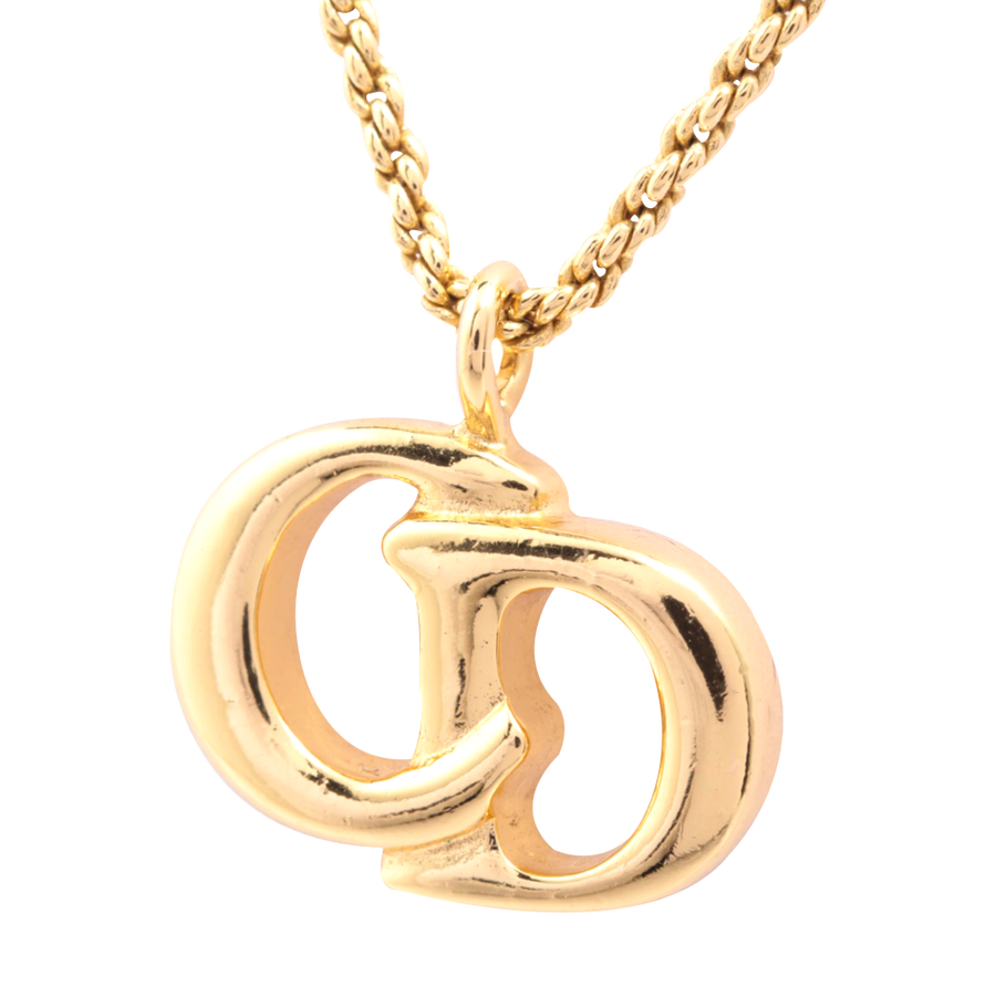 自营【古着】dior 迪奥 cd字母项链 金色 金属(非贵金属)(二手)(a)