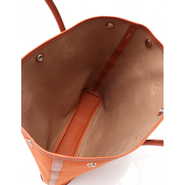 【中古】hermes 爱马仕 garden file银扣j刻印手提包 pm小号(棉织帆布