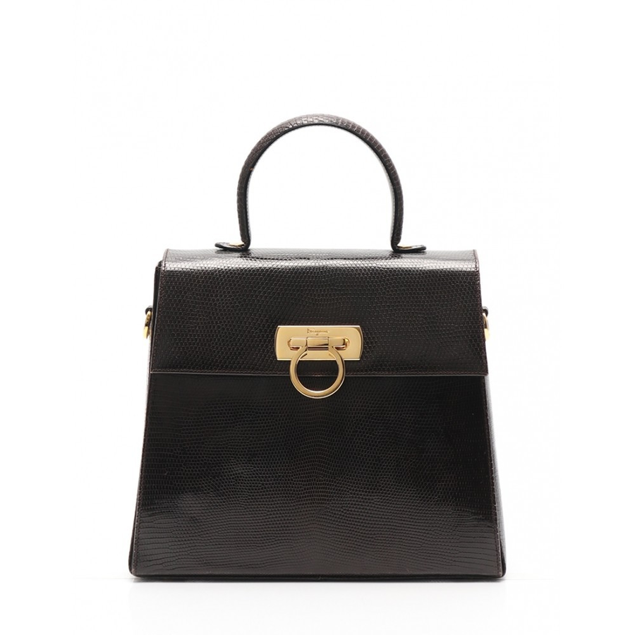 【中古】salvatore ferragamo 菲拉格慕 博物馆系列 马蹄扣手提包