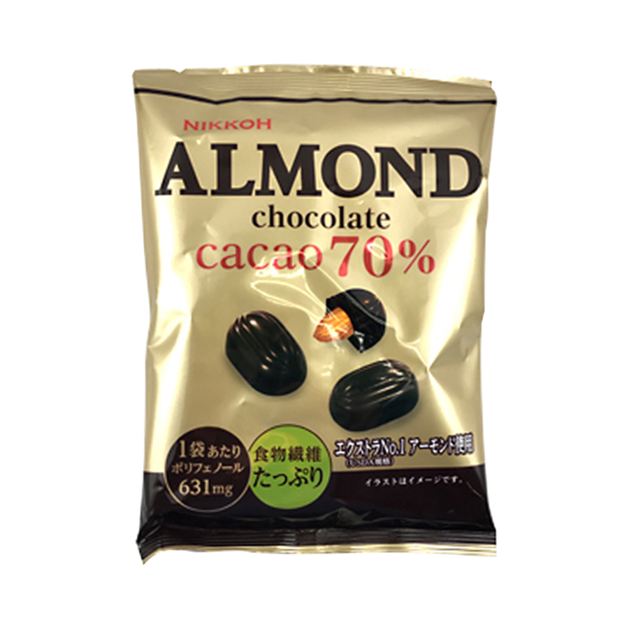 nikkoh 日幸制果 70%可可杏仁夹心黑巧克力 45g