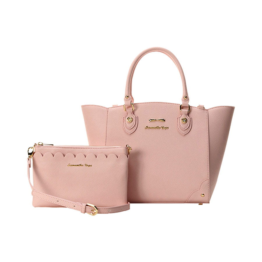 自营samantha vega 敞口拉链挎包 嫩粉色