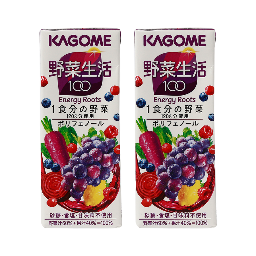 【2盒】kagome 可果美 野菜生活100 葡萄果蔬混合汁 200ml_【2盒】kag