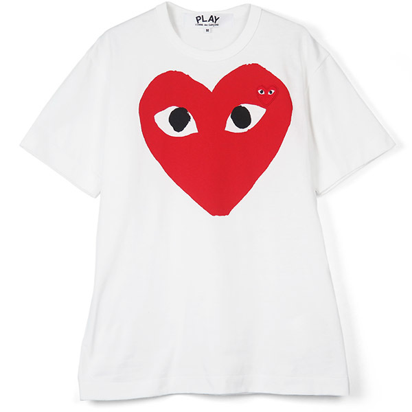 comme des garcons 川久保玲play男款心型印花短袖t恤 白色 m