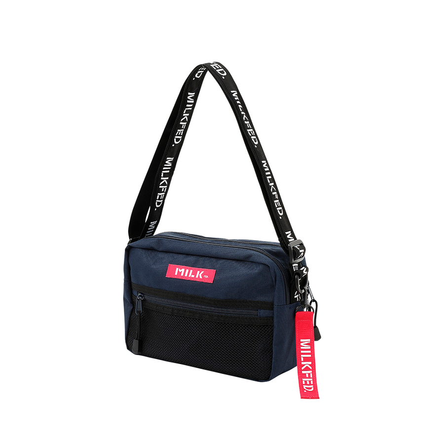 自营milkfed. logo飘带斜跨肩包 海军蓝 均码