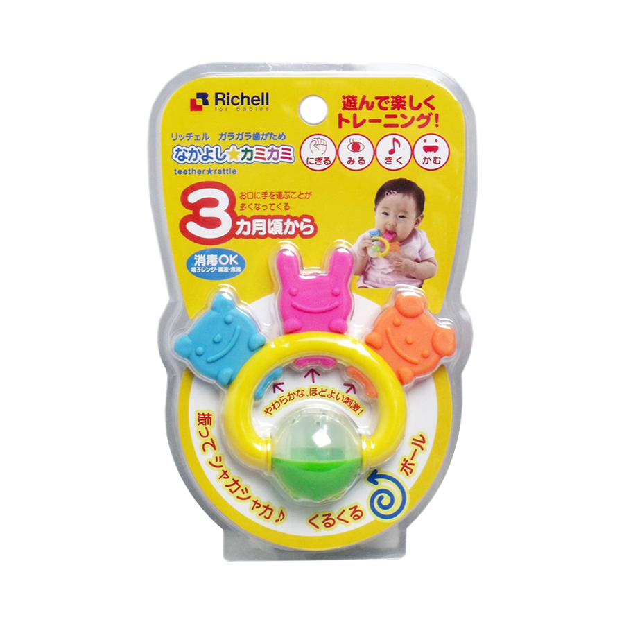 richell 利其尔 可爱动物磨牙玩具 三只动物 1个