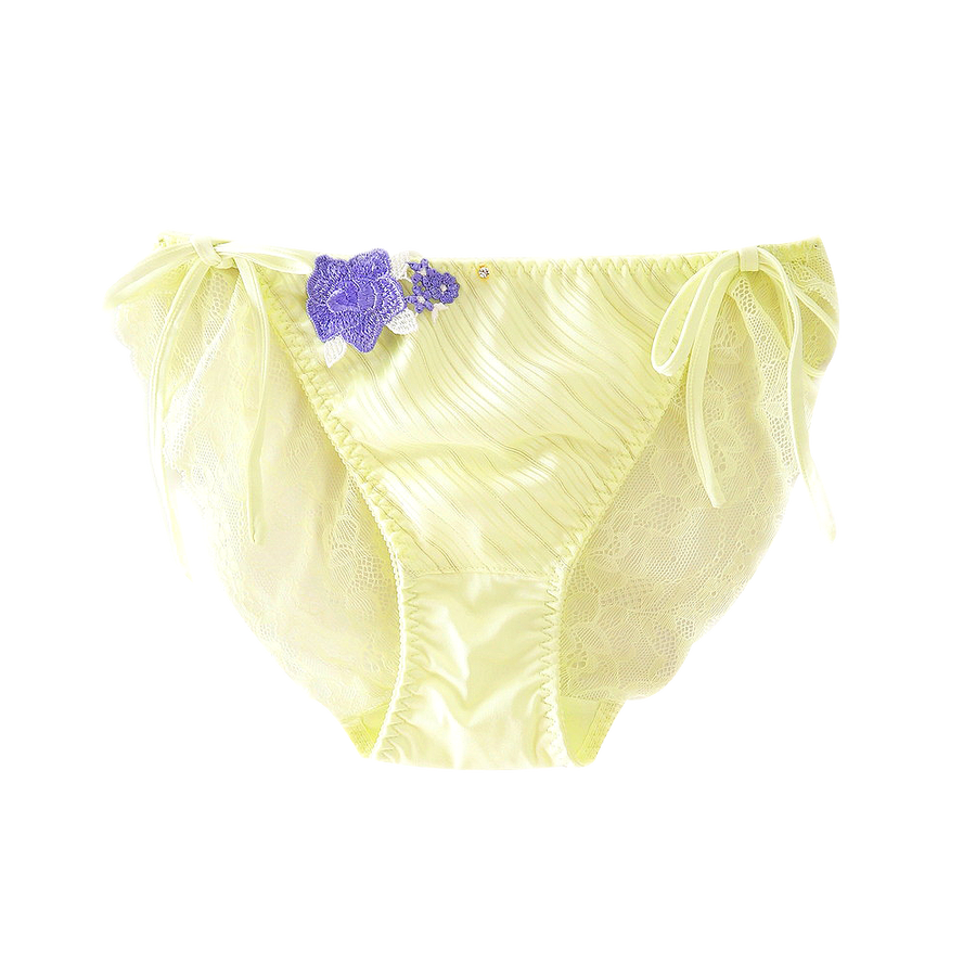 自营fran de lingerie 芙兰 gloss rose 系列搭配系带底裤 黄绿色 l