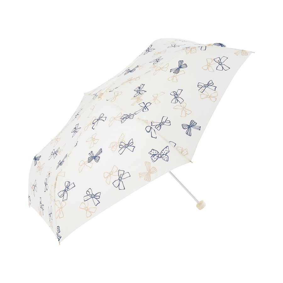 自营nifty colors 蝴蝶结晴雨两用迷你折叠伞 灰白色 55cm 1把