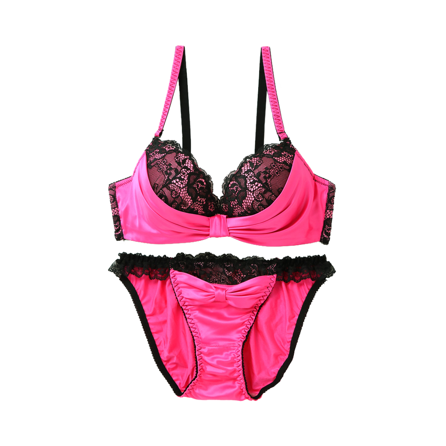 自营fran de lingerie 芙兰 新蝴蝶结内衣套装 粉红色 g70